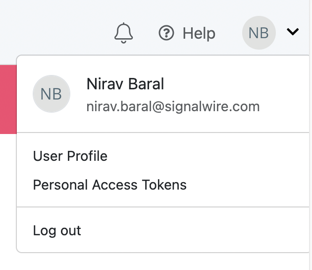 Profile menu with options to view Profile, Billing, Users, Settings, Switch Spaces, and Log out.
